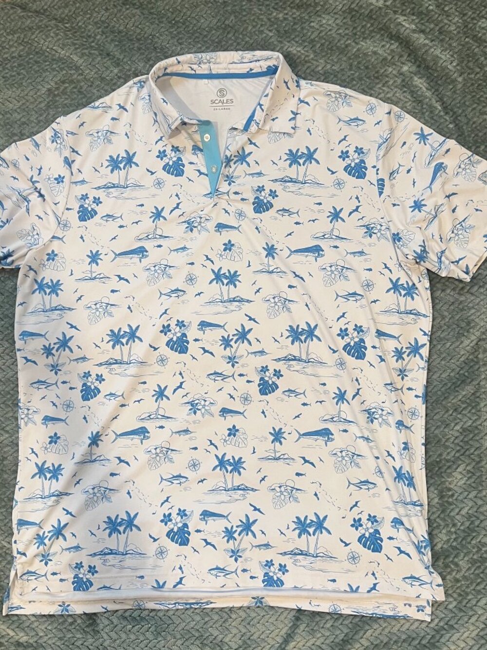 Scales Golf Shirt -Tropical Theme -  Size 2XL